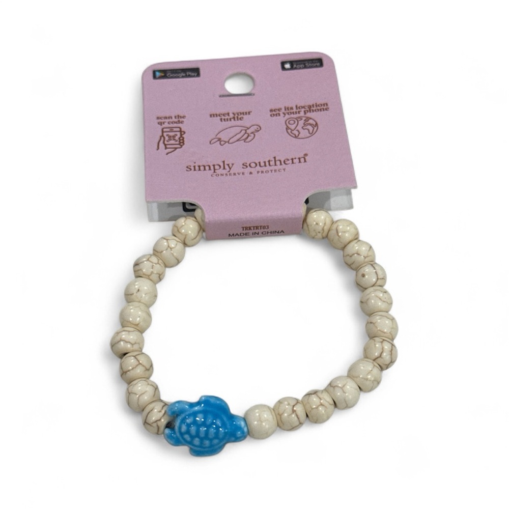 Simply Southern Turtle Stone Bracelet – Conserve & Protect Collection Multicolor